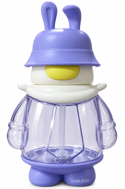 Smile Kiddo Bunny Kids Water Bottle (Assorted Colors)