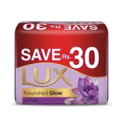 Lux Nourished Glow Lotus, Vitamin C + Floral Oil 3 In 1 Soap Trio 128gm