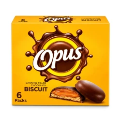 Opus Caramel Filled Chocolate Biscuits 6 Pack
