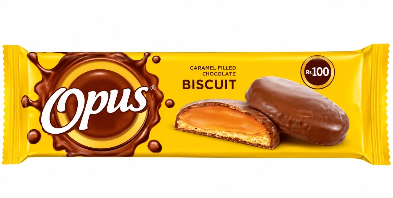 Opus Caramel Filled Chocolate Biscuit RS:100