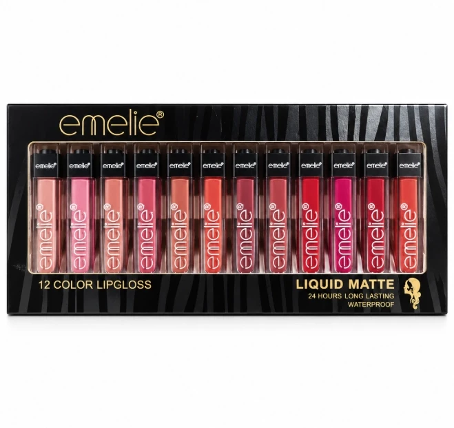 Emelie Liquid Matte Lip Gloss 12 Color Set