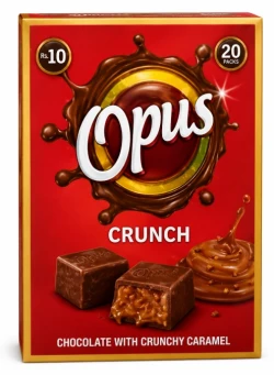 Opus Crunchy Caramel Chocolate 20 Pack Box