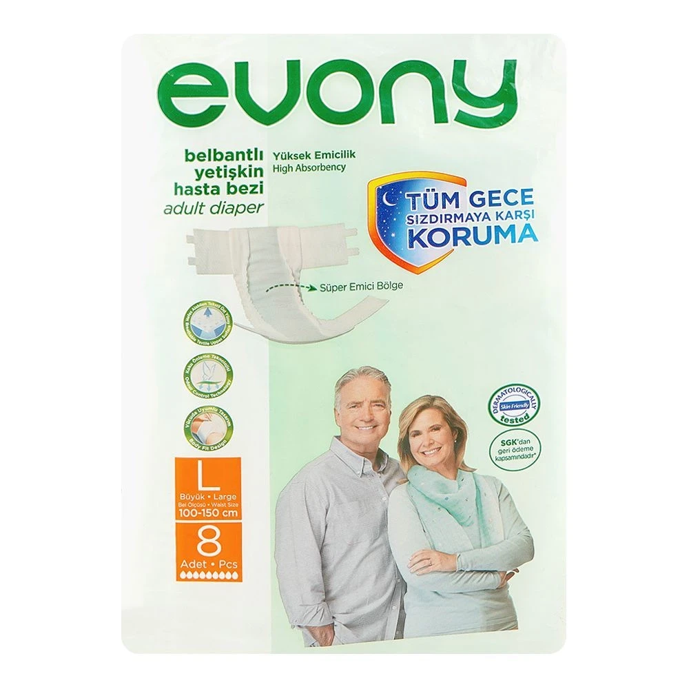 Evony Adult Diaper 100-150cm Large 8-Pack