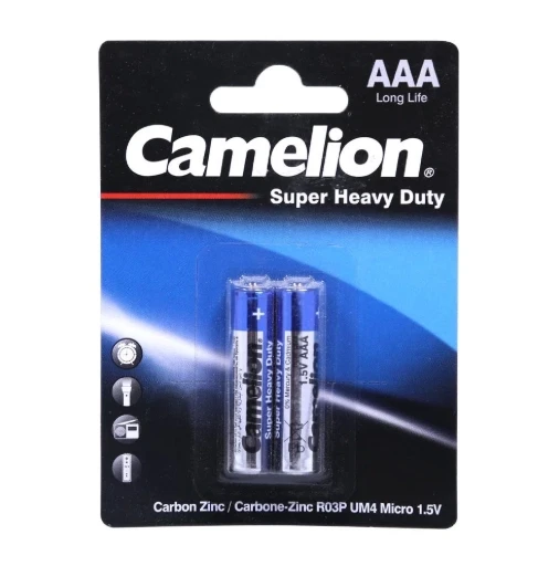 Camelion Super Heavy Duty AAA Batteries 1.5V 2-Pcs Card Pack