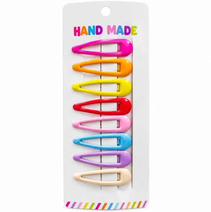 Hand Made Colorful Hair Clips – 8 Pcs