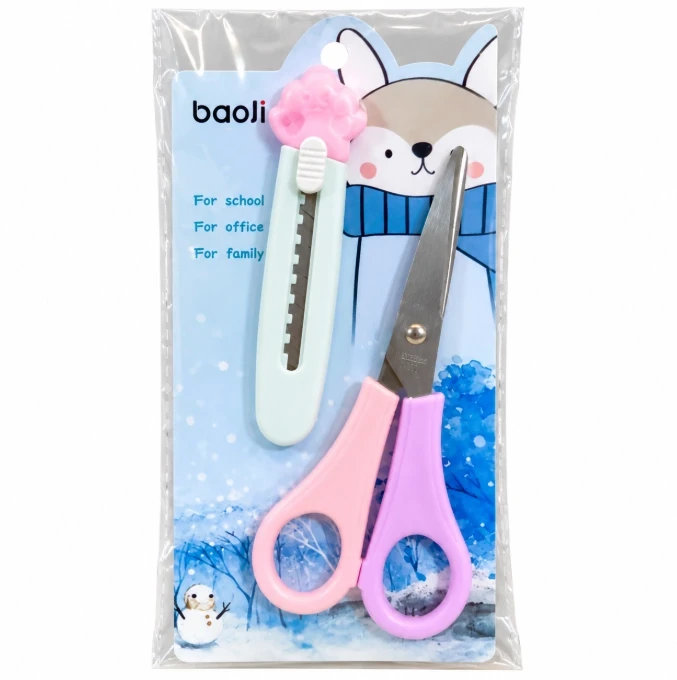 Baoli Scissors & Mini Cutter Stationery Set
