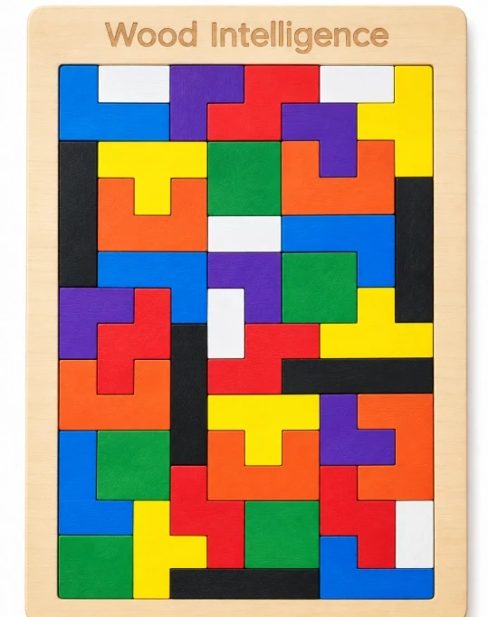 Wooden Colorful Puzzle Intelligence Board for Kids