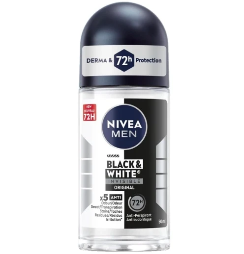 Nivea Men Black & White Invisible Original Anti-Perspirant Roll On Deodorant 50ml