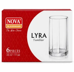 Nova Lyra Tumbler Glass Set 330ml – 6 Pcs
