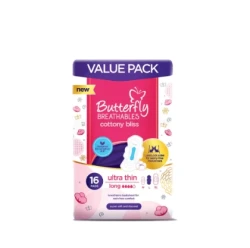 Butterfly Breathables Cottony Bliss Ultra Thin Long 16 Pcs