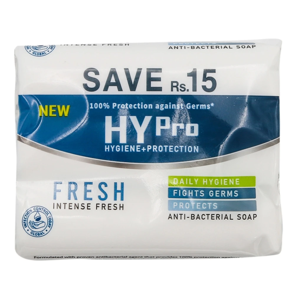 Hypro Fresh Intense Fresh Anti-bacterial Soap 3 in 1 Pack 120gm Save Rs:15