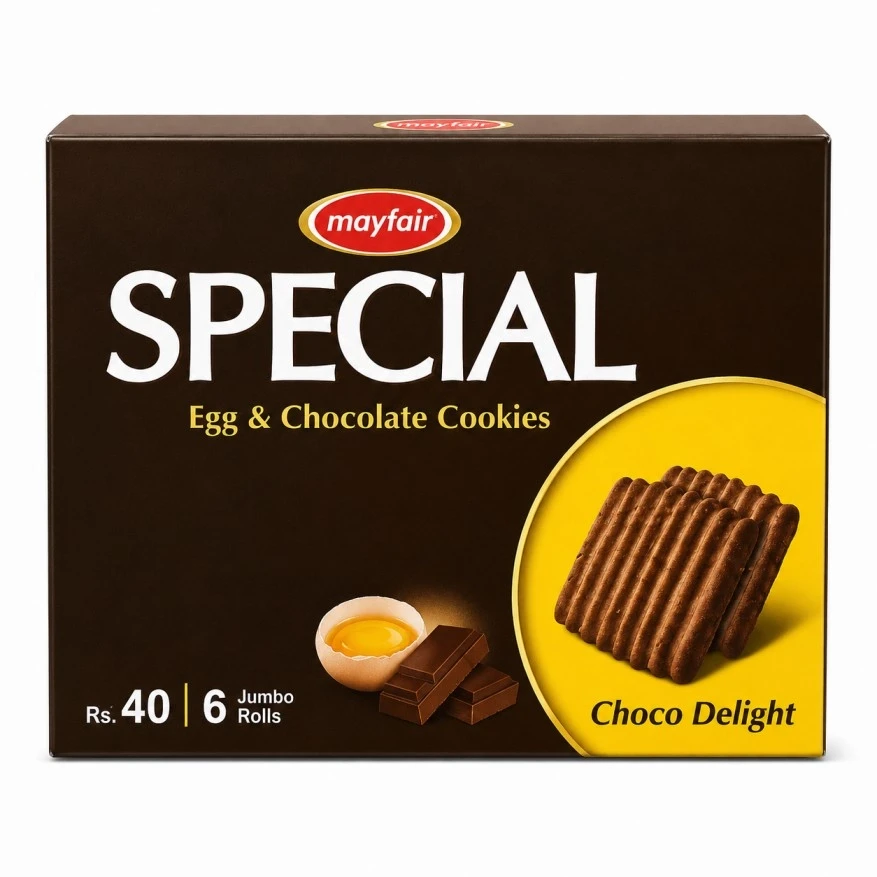 Mayfair Special Egg & Chocolate & Chocolate Cookies 6 Jumbo Rolls Rs.40