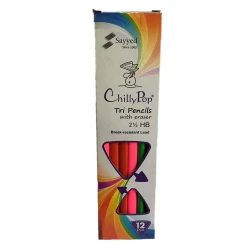 Sayyed Chilly Pop Tri Pencils with Eraser 12 Pencils