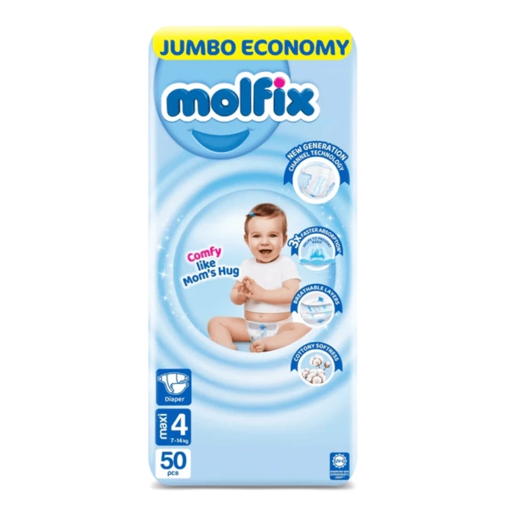 Molfix Diapers No.4 Maxi 7-14 Kg 50Pcs
