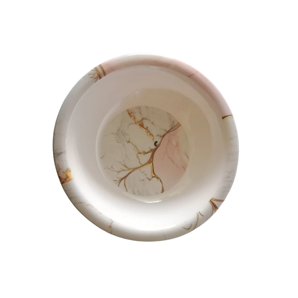 Melamine Blush Marble Small Deep Plate