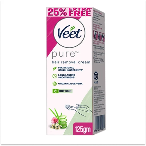 Veet Pure Hair Removal Cream for Dry Skin 125gm