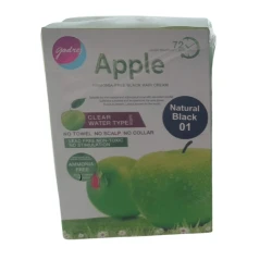 Apple Hair Color 72 Natural Black 01 Ammonia Free Black Hair Cream Sachet