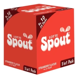 Lotte Spout Strawberry Bubble Gum Rs.10 24 Packs Box