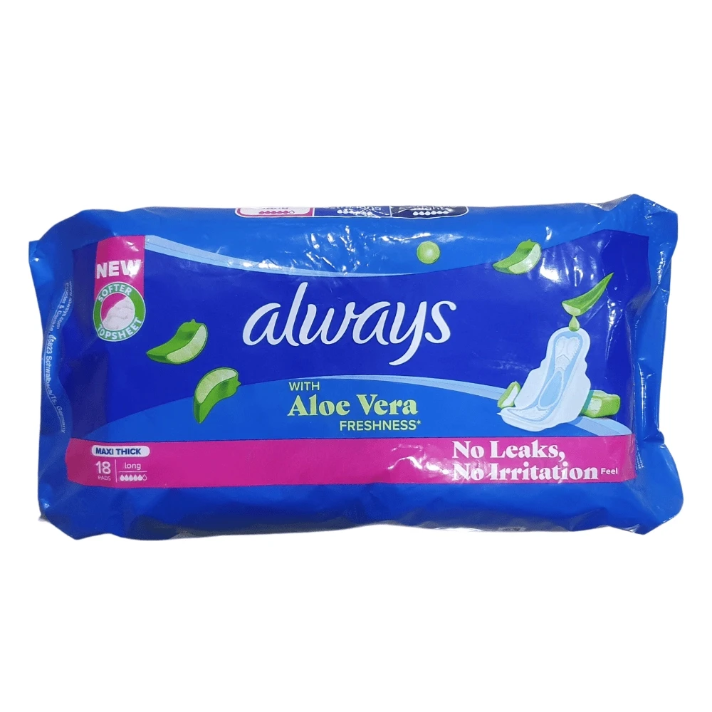 Always Maxi Thick Long Aloe Vera Pads 18-Pads