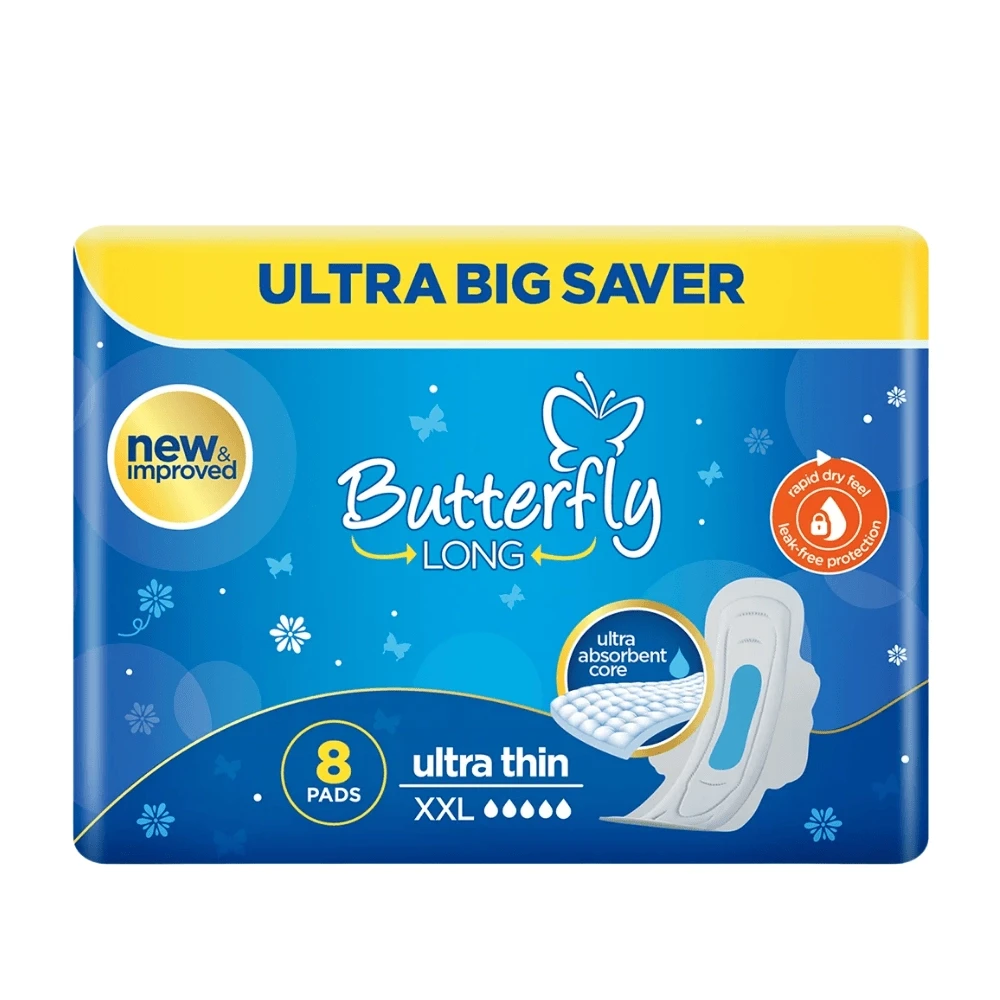 Butterfly Long Ultra Thin Sanitary Napkins XXL 8-Pads