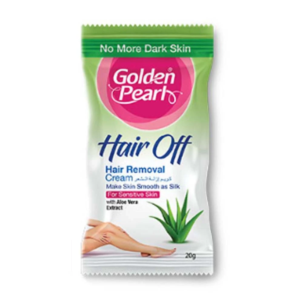 Golden Pearl Hair Off Hair Removal Cream with Aloe Vera Exract for Sensitive Skin 16gm Sachet