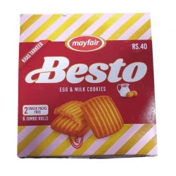 Mayfair Besto Egg & Milk Biscuits 6 Jumbo Roll Box Rs.40
