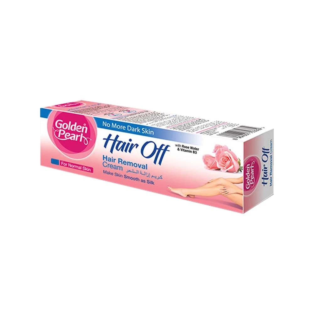 Golden Pearl Hair Off Hair Removal Cream with Rose Water & Vitamin B3 for Normal Skin 50gm