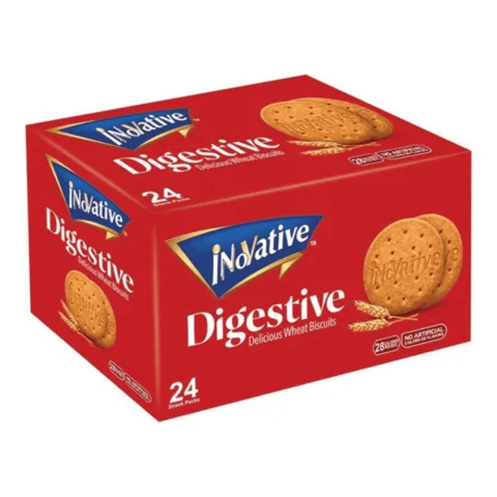 Inovative Digestive Delicious Wheat Biscuits 24 Snack Packs Box