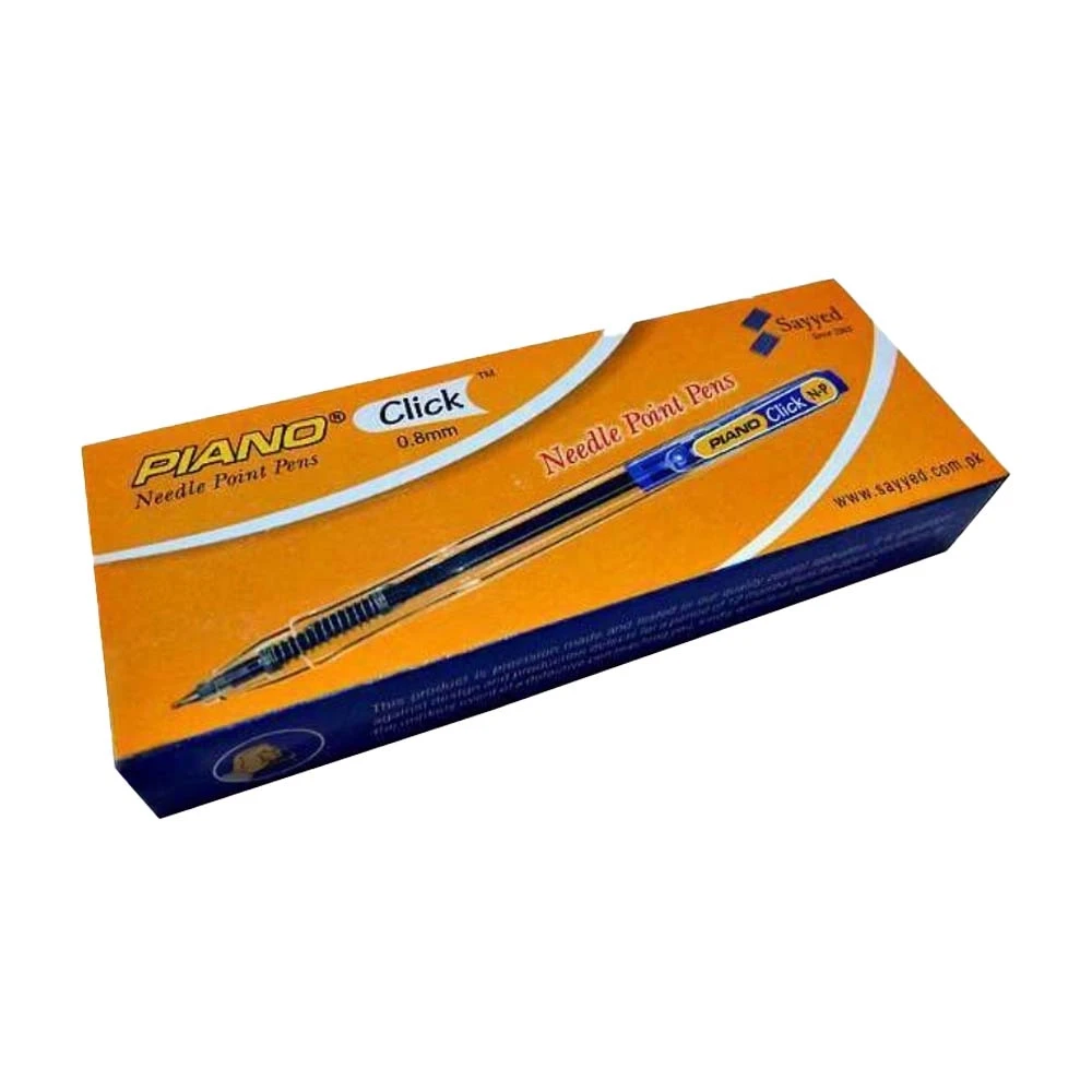 Piano Click Needle Point Pens Blue 10 Pens