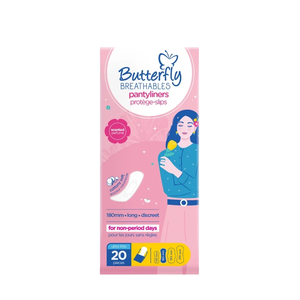 Butterfly Breathables Panty Liners Ultra Thin Long 20-Pcs