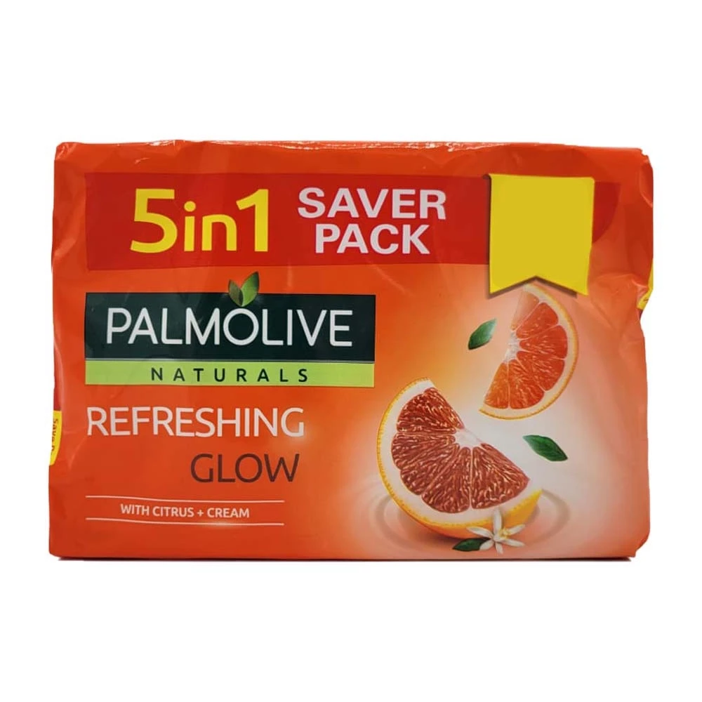 Palmolive Naturals Refreshing Glow Soap With Citrus + Cream 5 in 1 Saver Pack 98gm