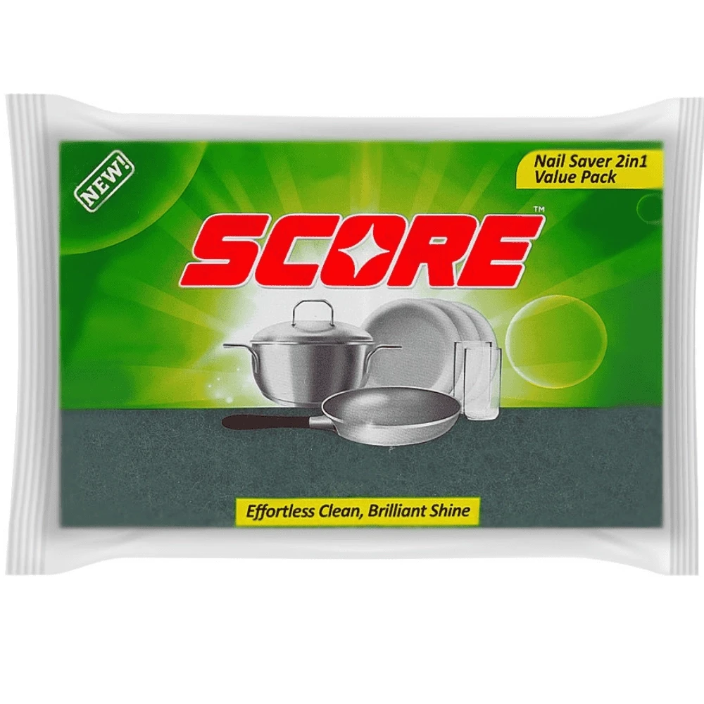 Score Kitchen Green Scourer With Sponge, Nail Saver 2-In-1 Value Pack