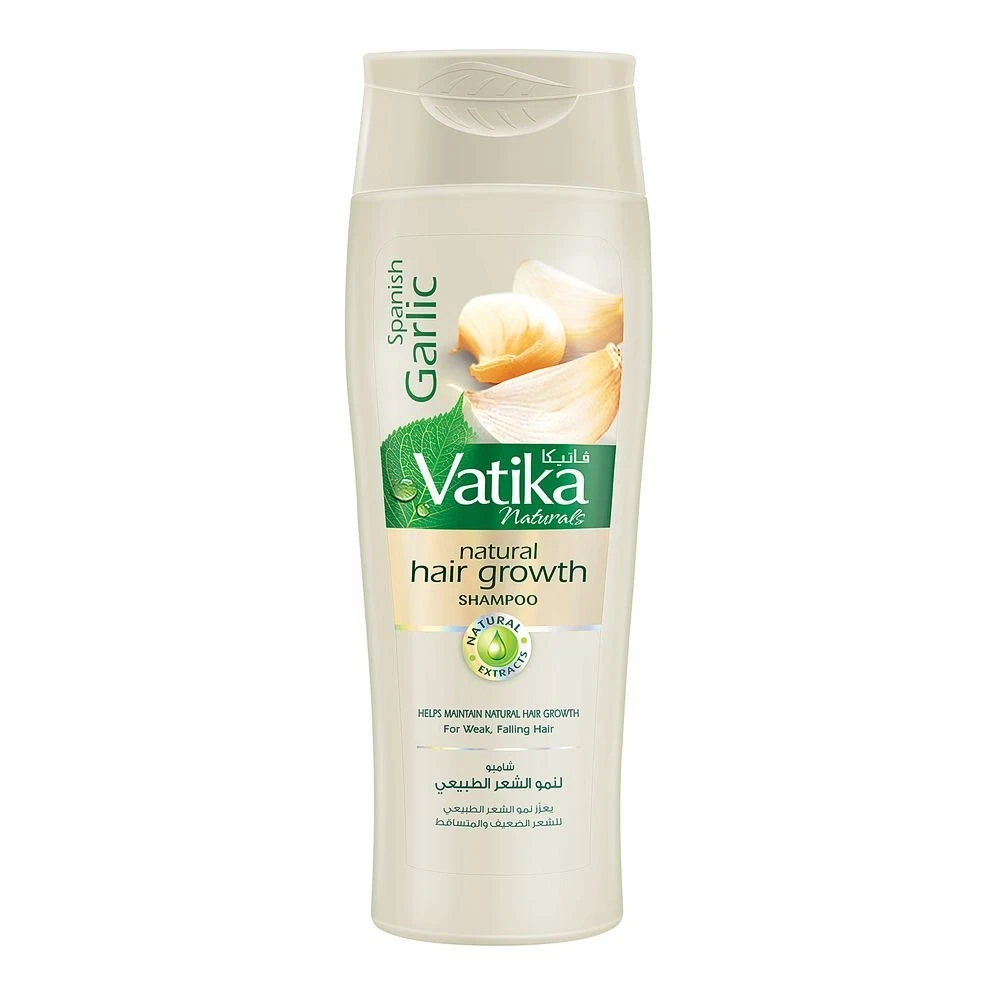 Dabur Vatika Spanish Garlic Natural Hair Growth Shampoo for Weak, Falling Hair 185ml
