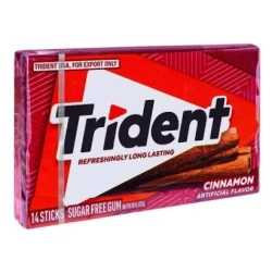 Trident 14 Sticks Sugar Free Gum Cinnamon Artificial Flavor