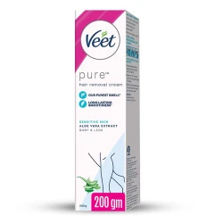 Veet Pure Hair Removal Cream Aloe Vera Extract for Sensitive Skin Full Arms 200gm