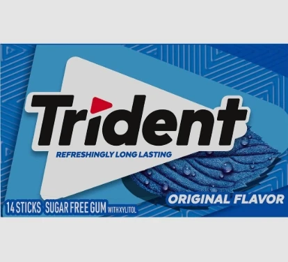 Trident 14 Sticks Sugar Free Gum Orignal Flavor