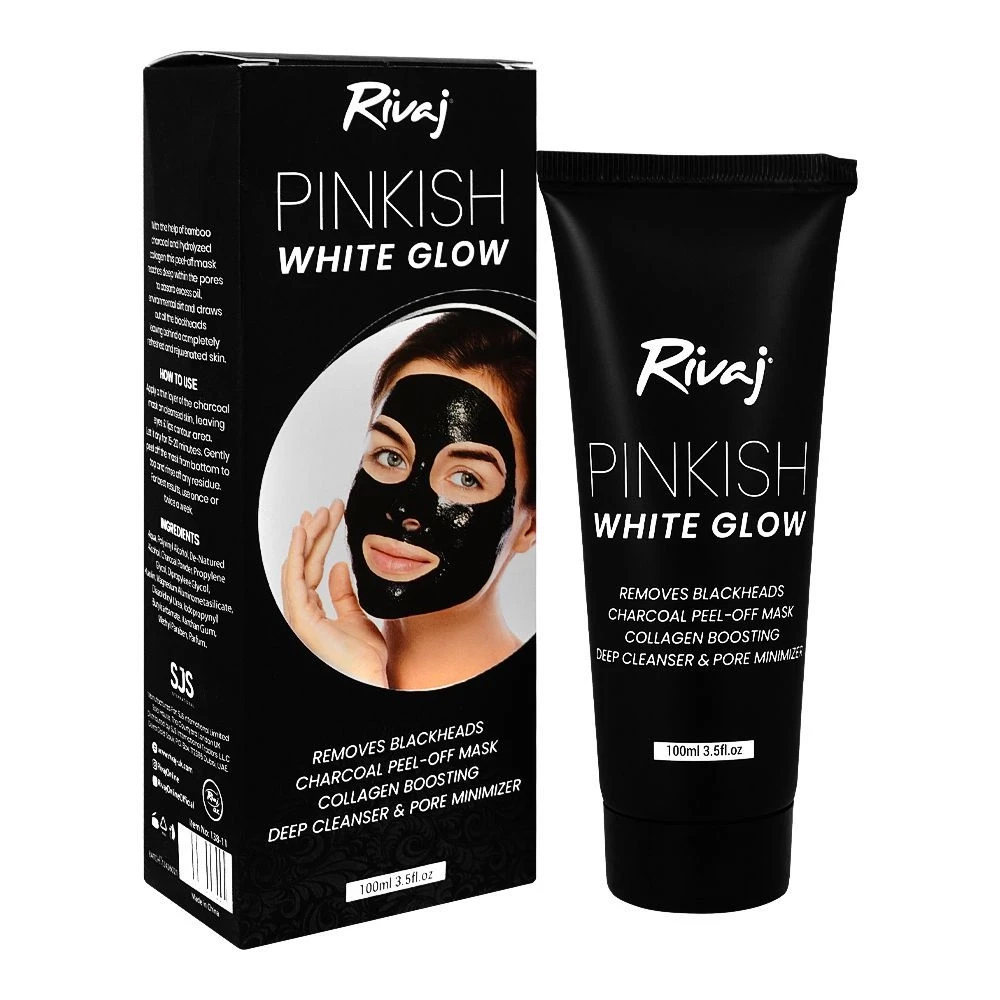 Rivaj Pinkish White Glow Charcoal Peel-Off Mask 100ml