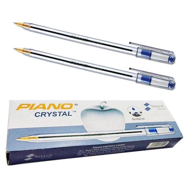 Piano Crystal Gel Needle Ball Points Blue 10 Pcs