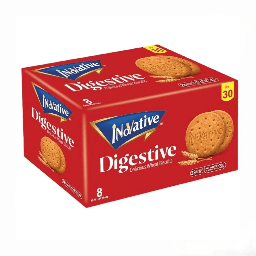 Inovative Digestive Delicious Wheat Biscuits 8 Mini Half Rolls Box