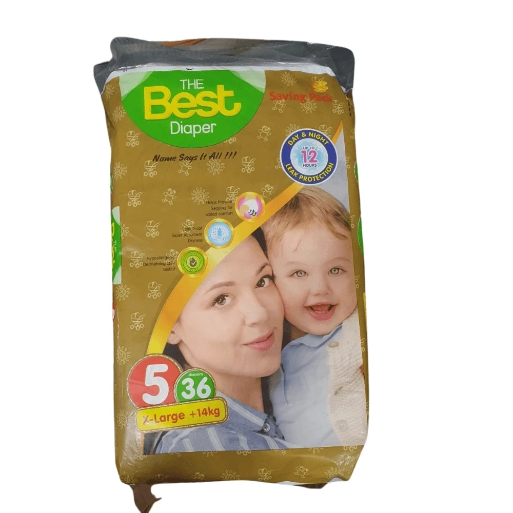 Best Baby Diaper Size 5 Extra Large 14kg+ 36-Pcs Packs