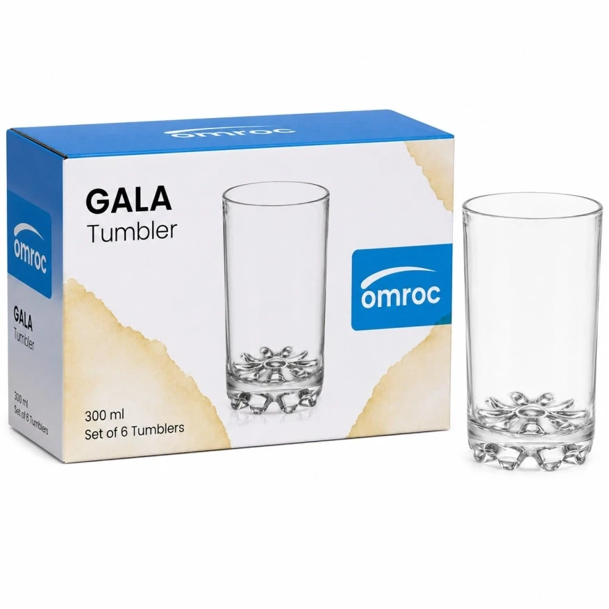 Omroc Gala Glass Tumbler Set 300ml (6 Pcs)