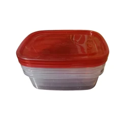 Plastic Food Container 0.6 L 3 Pcs Assorted Color