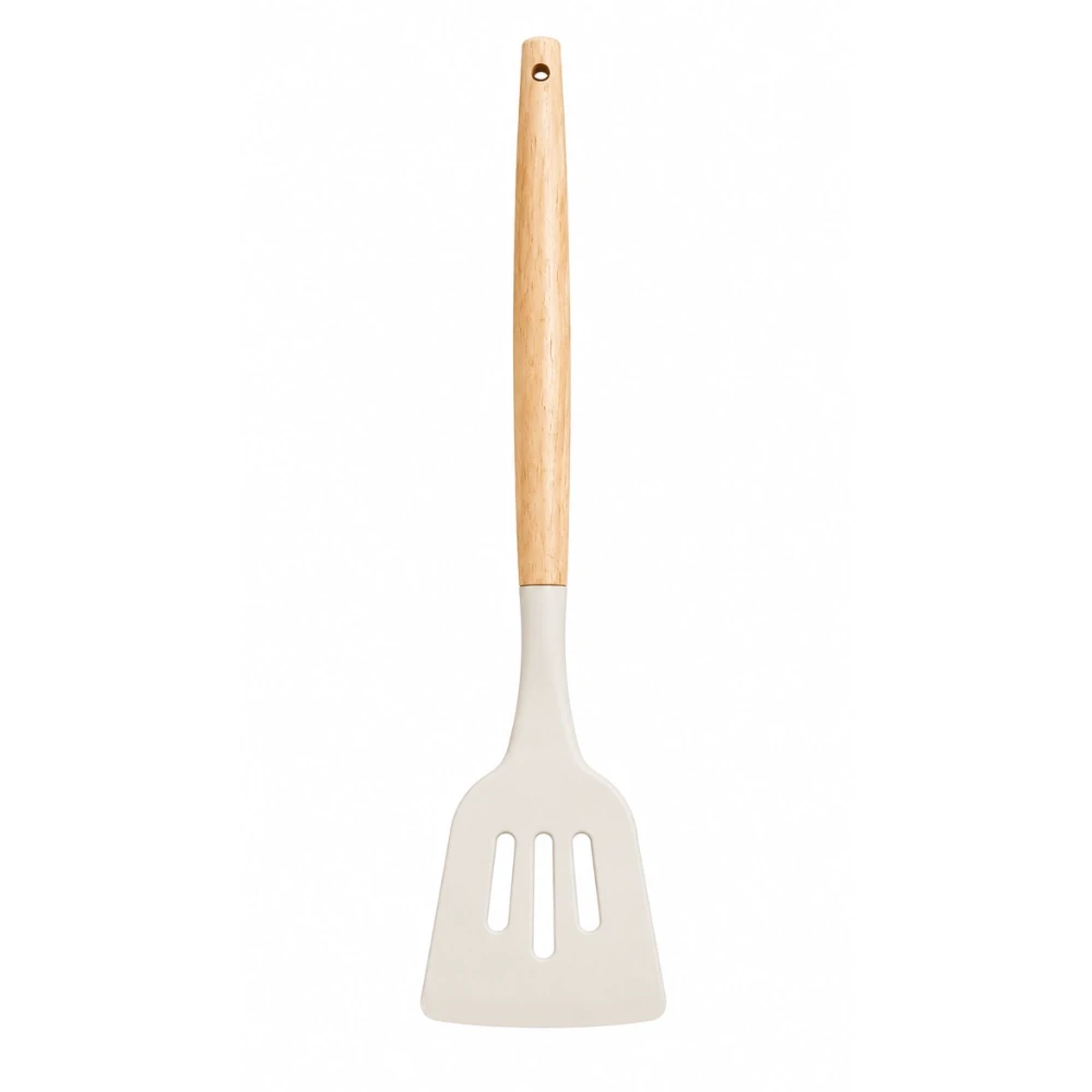 Silicone Slotted Turner with Wooden Handle