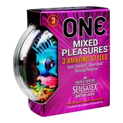 One Mixed Pleasures Condoms 3-Pcs