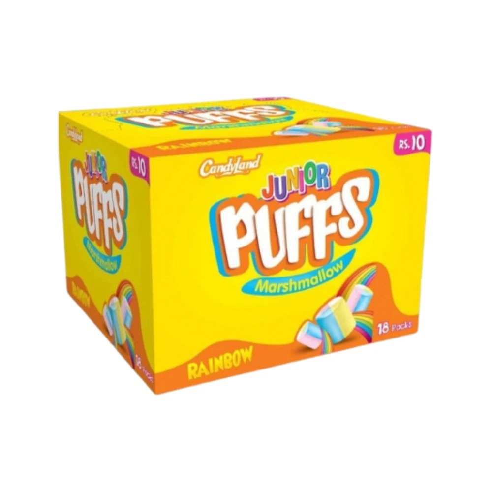 Candyland Junior Puffs Rainbow Marshmallow 18 Packs