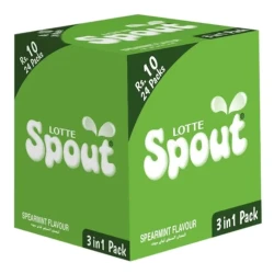 Lotte Spout Spearmint Bubble Gum Rs.10 24 Packs Box