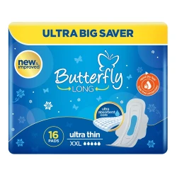 Butterfly Long Ultra Thin Sanitary Napkins XXL 16-Pads