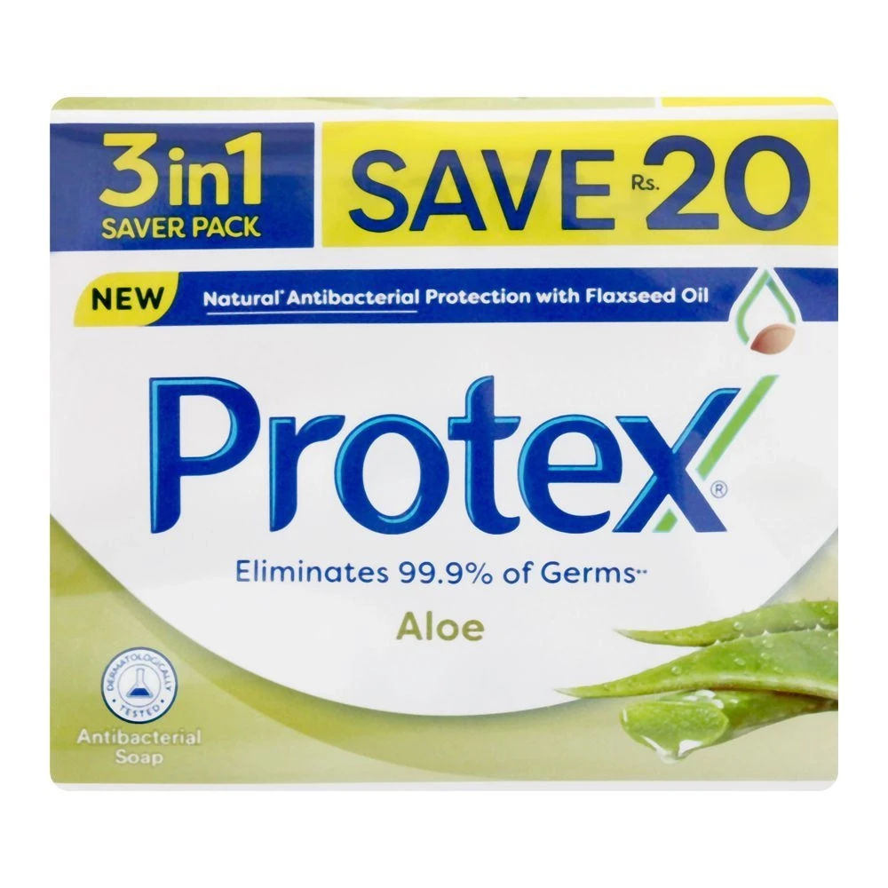 Protex Aloe Antibacterial Soap 3 in 1 Saver Pack 130gm