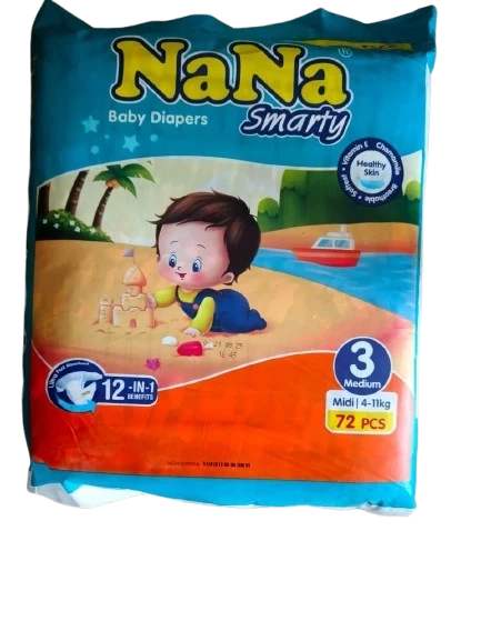 Nana Smarty Diapers No.3 Medium 4-11kg 72pcs