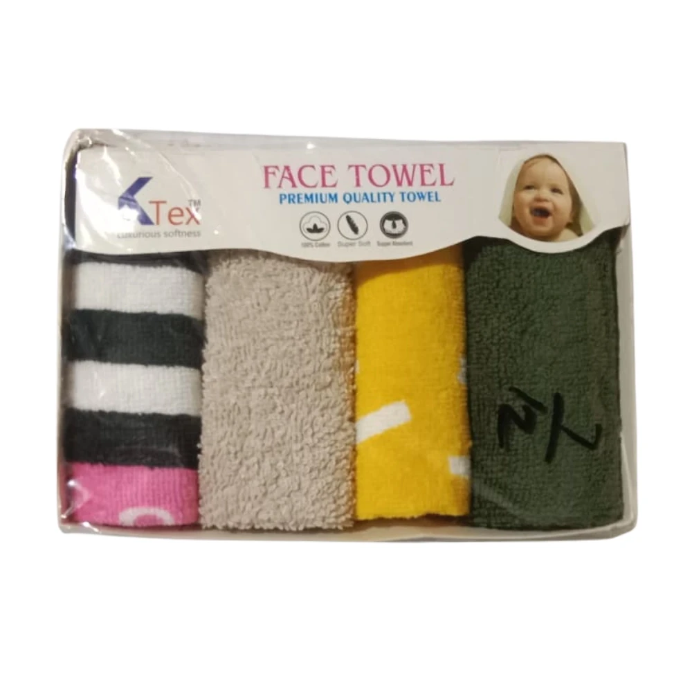 K Tex Baby Face Towel 4-Pcs Box